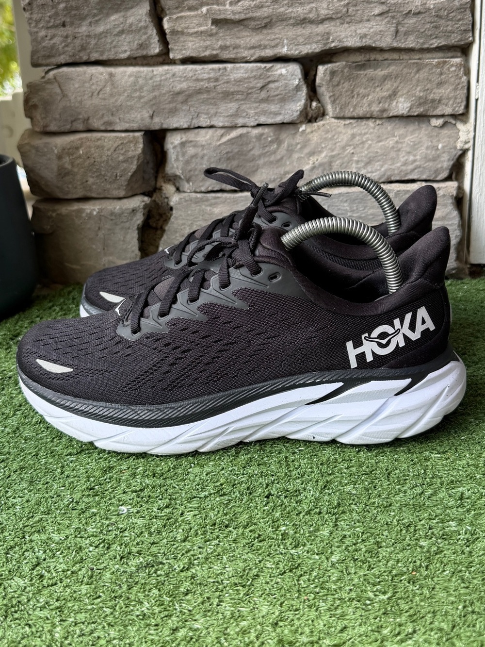 Hoka One One Black Clifton 8 Womens Running Sneakers
